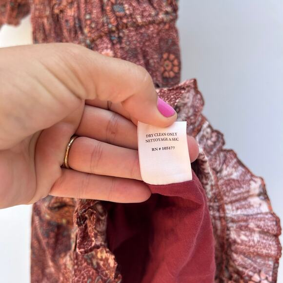 Ulla Johnson Juniper Mini Dress Prairie Cottage Milkmaid Rosebud Crimson Red 0 - Picture 10 of 12